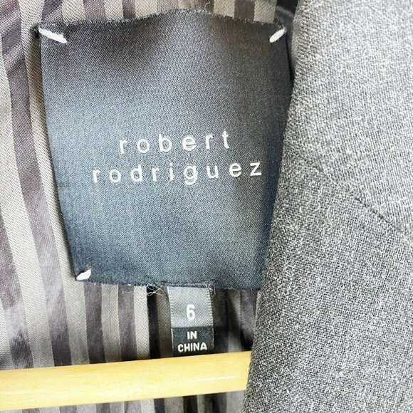 Robert Rodriguez Blazer Womens Size 6 Dark Gray 2 Button Jacket Career Work - Picture 2 of 5